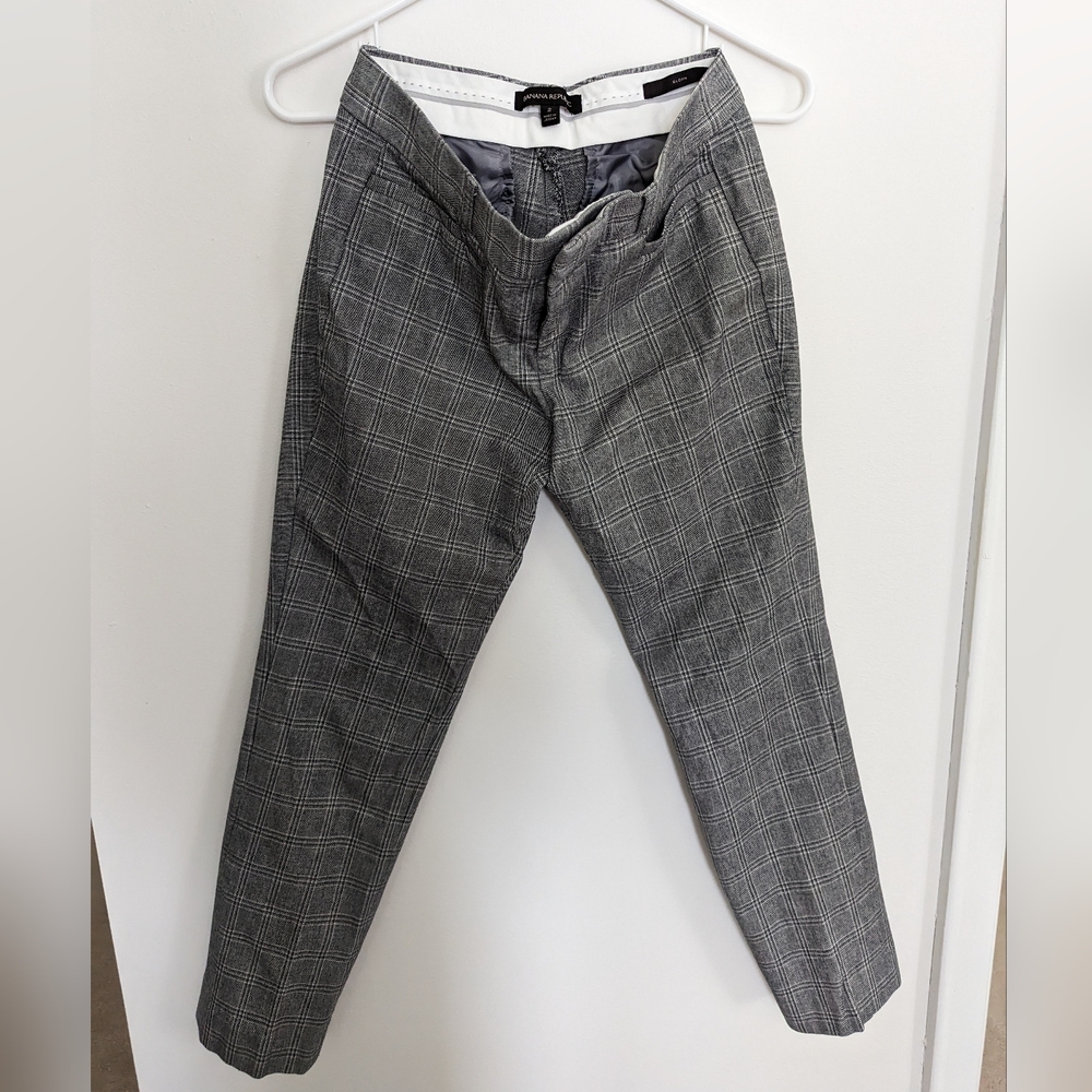 Banana Republic Plaid Sloan Ankle Work Pants